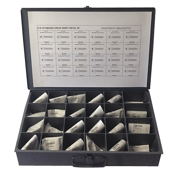 Tapping Screw Assortment, Steel, Zinc Plated Finish