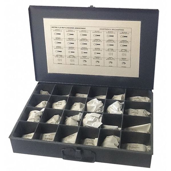 Hex Head Cap Screw Assortment, Steel, Zinc Plated Finish