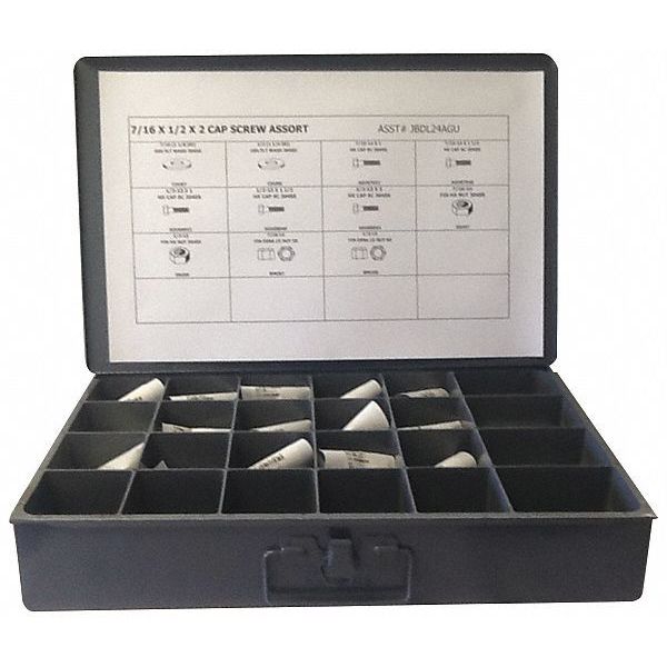 Hex Head Cap Screw Assortment, Stainless Steel, Black Oxide Finish