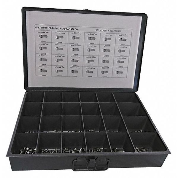 Socket Head Cap Screw Assortment, 18-8 Stainless Steel, Plain Finish