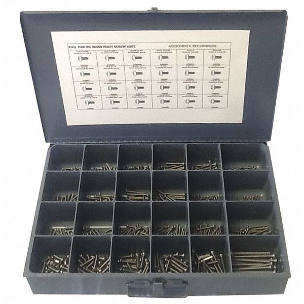 Screw Assortment, Stainless Steel, Plain Finish