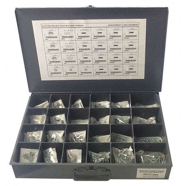 Screw Assortment, Steel, Zinc Plated Finish