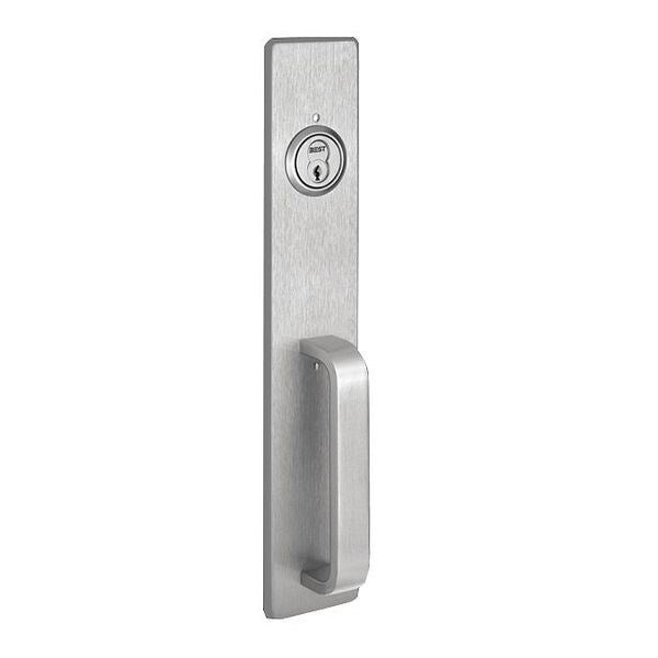 Exit Device Trim, Silver, Overall 2-3/4