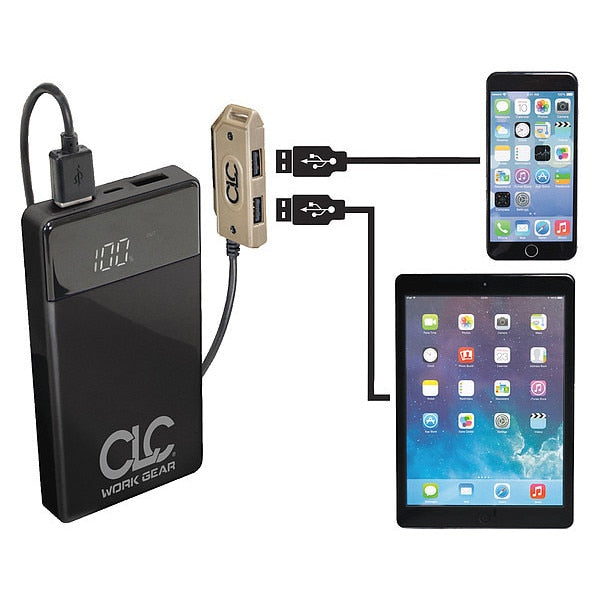 USB Charging Tool Backpack, Polyester, 23 Pockets, Black/Khaki