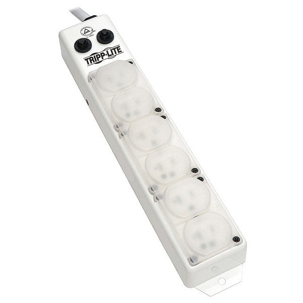 Outlet Strip, Metal Housing, White, 120V