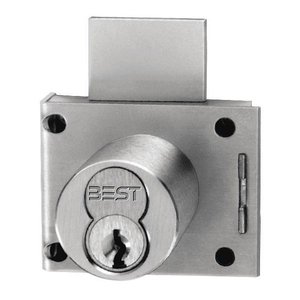 Coin Box Lock, Silver, Steel, 2-1/8