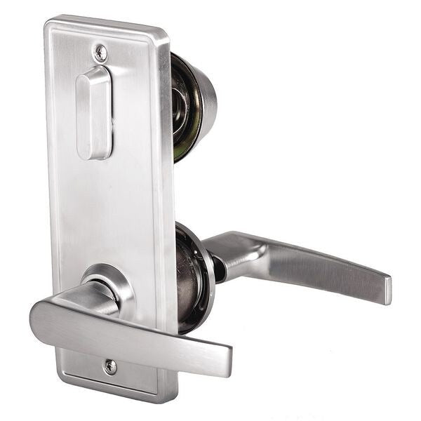 Door Lever Lockset, Satin Chrome