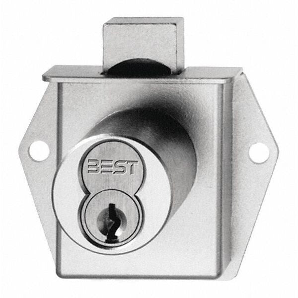 Deadbolt Cabinet Lock, Satin Chrome, Includes: Spacer, Strike