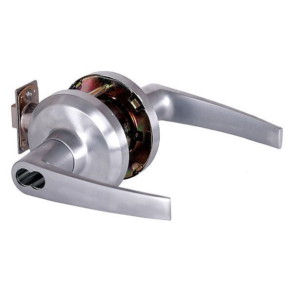 Door Lever Lockset, Satin Chrome