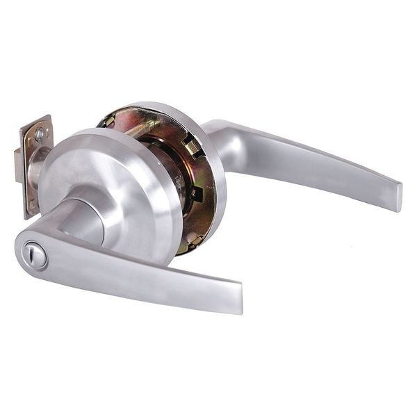 Door Lever Lockset, Satin Chrome