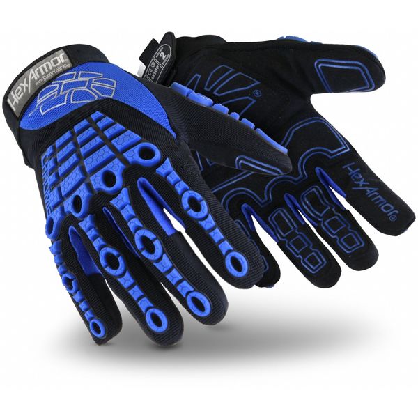 Mechanics Gloves, A8, Blue/Black, 3XL, PR