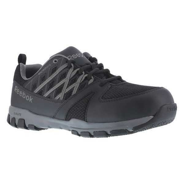 Athletic Shoes, 8-1/2, W, Black, Plain, PR