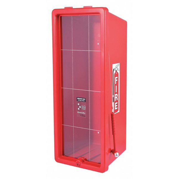 Fire Extinguisher Cabinet, For 20 lb Tank Weight, Surface Mount, 28.5 in Height, Keyed Lock