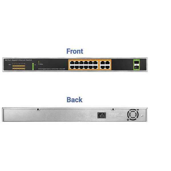 PoE Switch, Camera Inputs 16, 8-13/64
