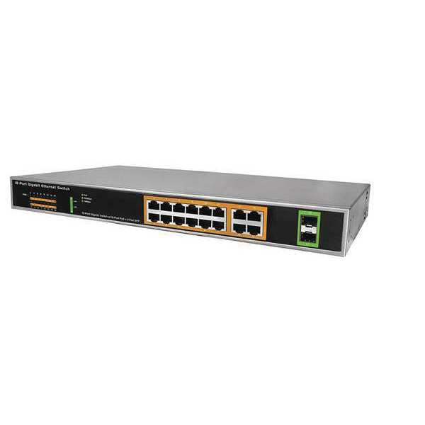 PoE Switch, Camera Inputs 16, 8-13/64