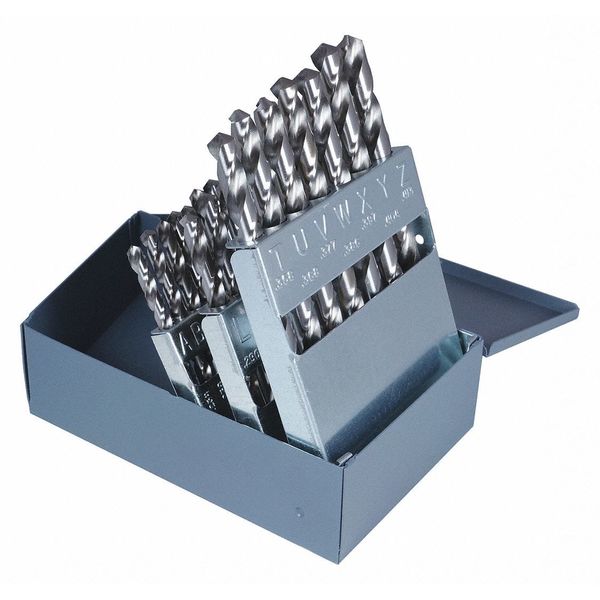 26PC CLE-MAXâ¢ Jobber Length Drill Set Cleveland 2002G Bright HSS RHS/RHC A-Z