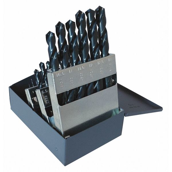 25PC CLE-MAXâ¢ Jobber Length Drill Set Cleveland 2001G Steam Oxide HSS RHS/RHC 1mm-13mm