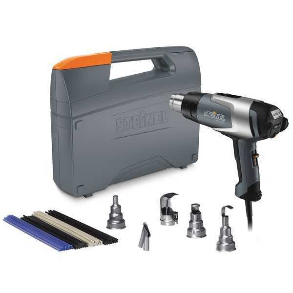 Heat Gun Kit, Electric Powered, 120V AC, Adjustable Temp. Setting, 1,600 W Watt, Pistol Handle