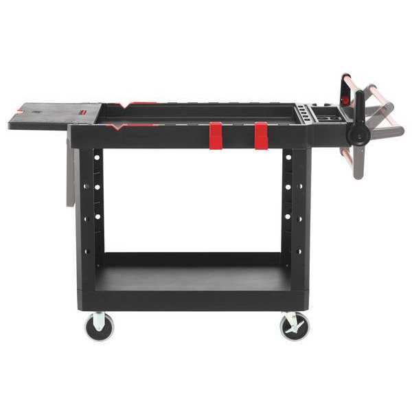 Structural Foam Adaptable-Design Utility Cart with Deep Lipped Plastic Shelves, Ergonomic, 500 lb