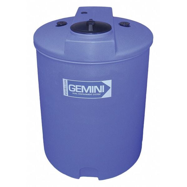 Storage Tank, Double Wall Vertical, LDPE 1.9, Blue, 120 Gal