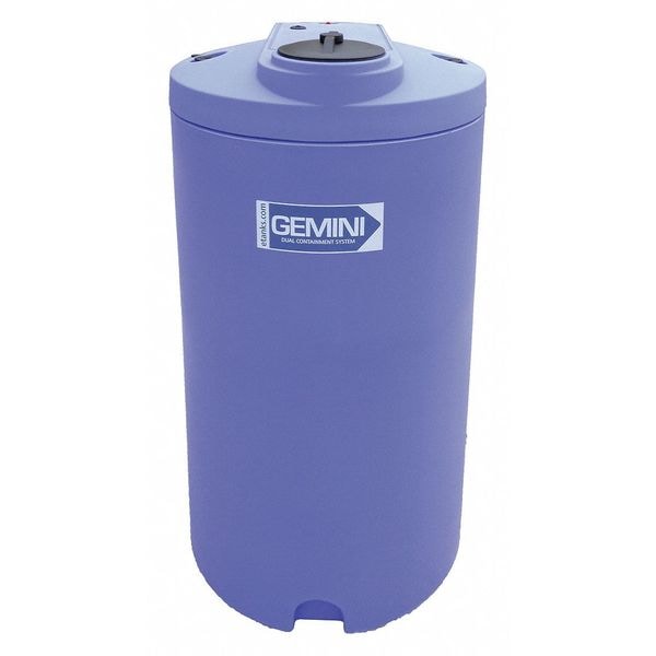 Storage Tank, Double Wall Vertical, LDPE 1.9, Blue, 160 Gal