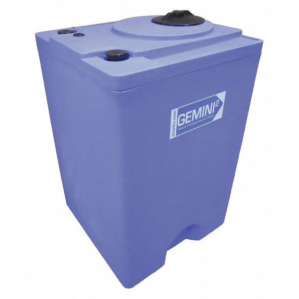 Storage Tank, Double Wall Square, LDPE 1.9, Blue, 120 Gal