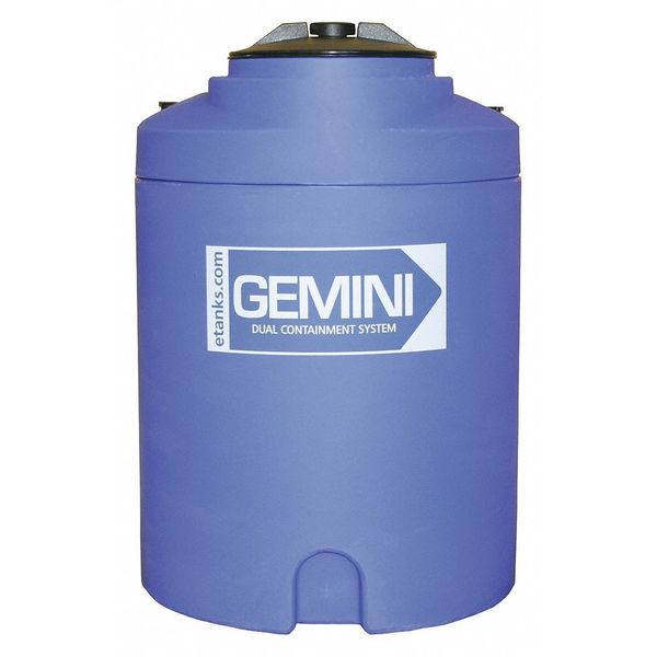 Storage Tank, Double Wall Vertical, LDPE 1.9, Blue, 15 Gal