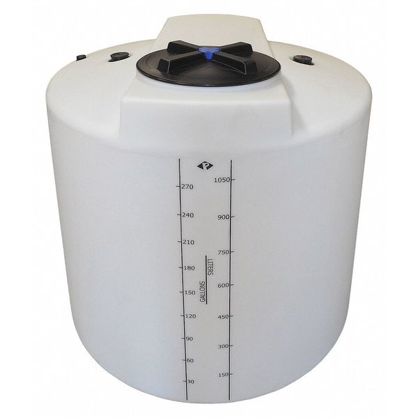 Storage Process Chemical Tank, Vertical, LDPE 1.9, Nat, 300 Gal