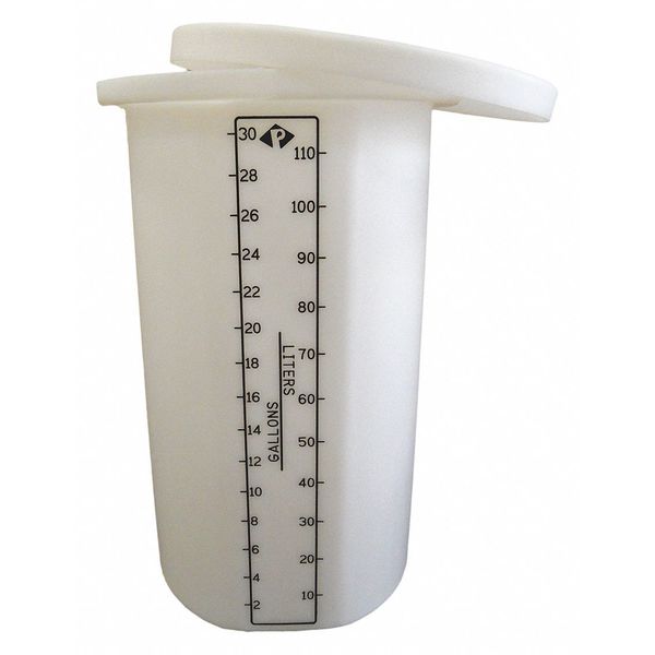 Storage Open Top Process Chemical Tank, Vertical, LDPE, Nat, 30 Gal