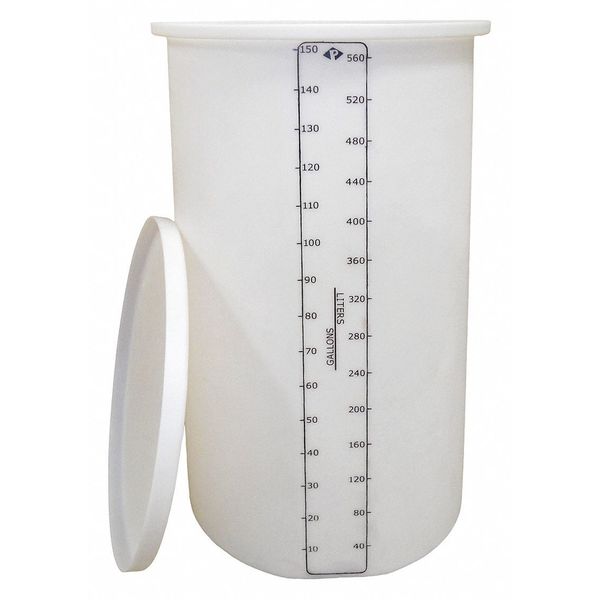 ProChemÂ® Process Chemical Storage Tank, Vertical, Open Top, 150 gal.