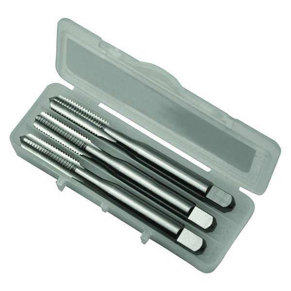 3pc HSS Taper, Plug&Bottoming LH HandTap Set HTGPL Greenfield Threading Bright 4-Flute GH3 #10-32 UNF