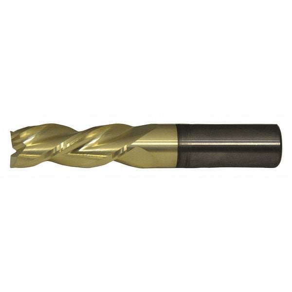 3-Flute Carbide Square Single End High-Perf End Mill for Alum CTD CEM-AM3-ZN ZrN 7/16x7/16x1x2-1/2