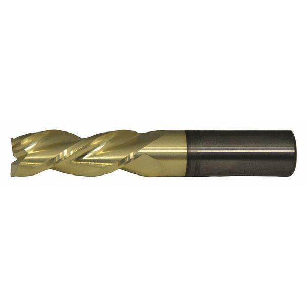3-Flute Carbide Square Single End High-Perf End Mill for Alum CTD CEM-AM3-ZN ZrN 5/8x5/8x2-1/2x5