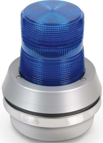 Horn Strobe, Blue, Cast Aluminum, 24VDC