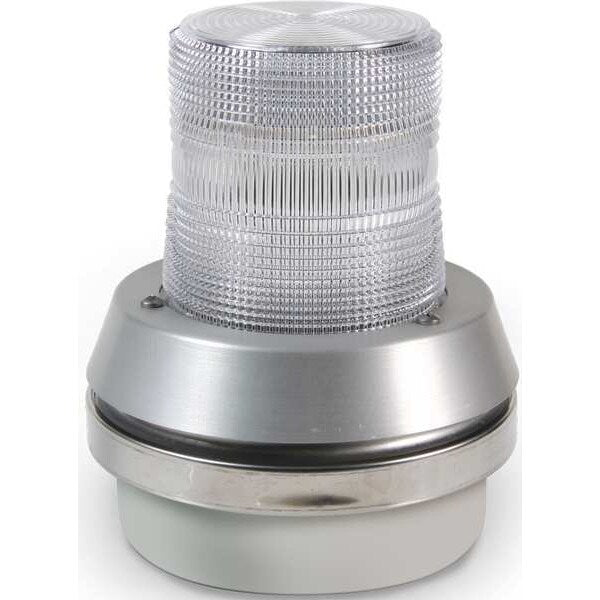Horn Strobe, White, Cast Aluminum, 24VDC