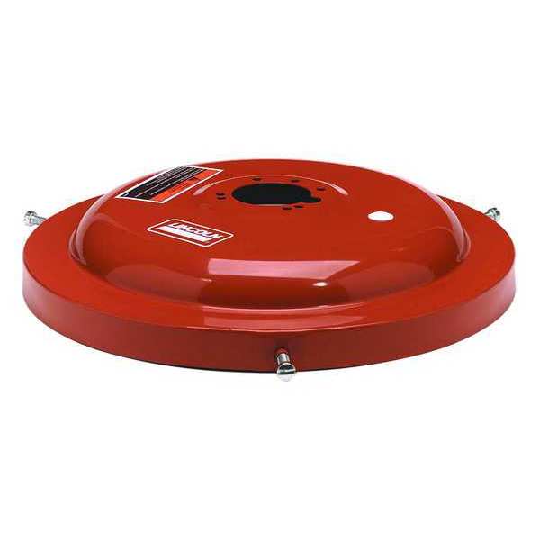 Drum Cover, 16 gal., Steel, Red