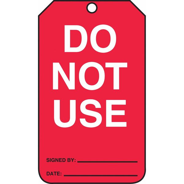 Status Tag, Do Not Use, 5-3/4x3-1/4 in, Cardstock, 25/PK