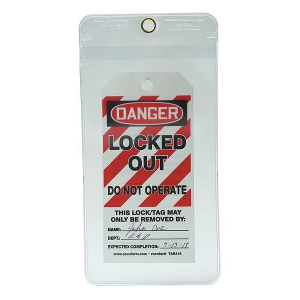 Tag Pouch, Clear, 7in H x 4in W, Plastic