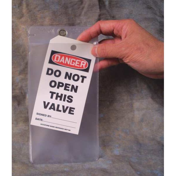 Tag Pouch, Clear, 7in H x 4in W, Plastic
