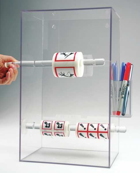 Tape and Label Dispenser, Acrylic, Clear
