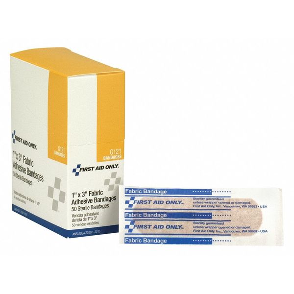 Adhesive Bandage, Fabric, 1 in. W, 50/Box