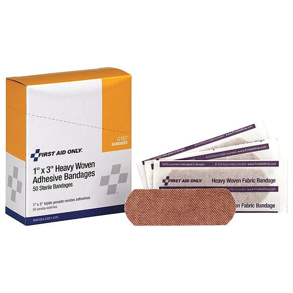 Adhesive Bandage, Woven, 1 in. W, 50/Box