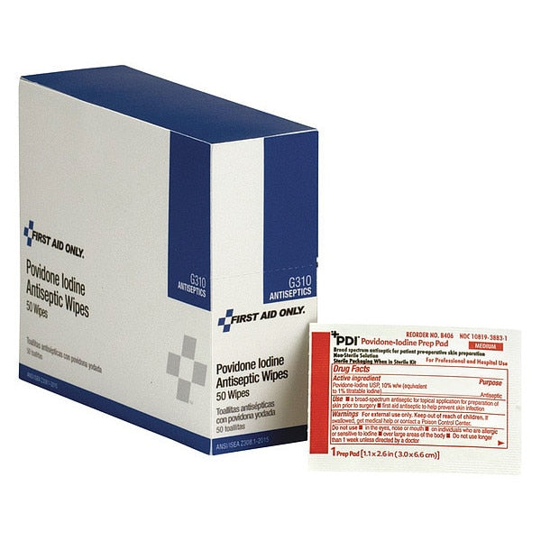 Povidone-Iodine Wipes, 50/Box