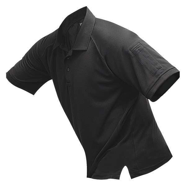 Mens Tactical Polo, Black, Short Sleeve, M