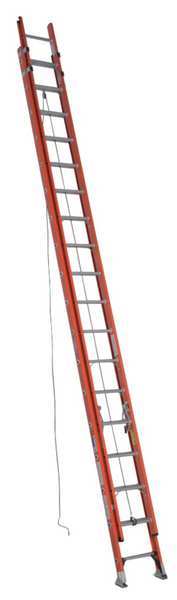 Fiberglass Extension Ladder, 300 lb Load Capacity