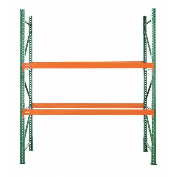 Pallet Rack Starter Unit, Teardrop, Roll Formed Style, 120 in H, 102 in W, 48 in D