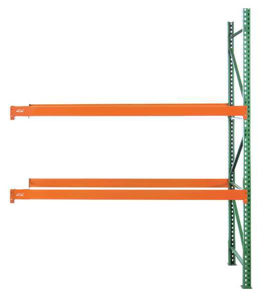 Pallet Rack Add-On Unit, Teardrop, Roll Formed Style, 144 in H, 123 in W, 42 in D