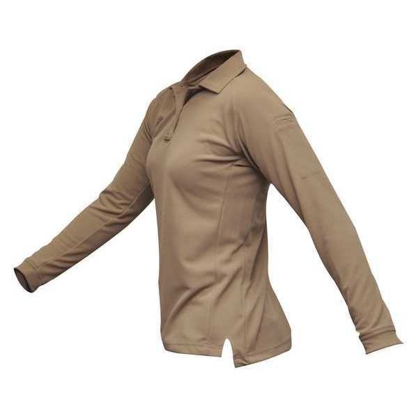 Womens Tactical Polo, Tan, Long Sleeve, S