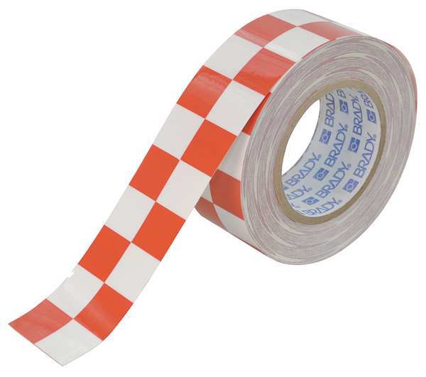 Aisle Marking Tape, 2In W, 100Ft L, Red/Wht