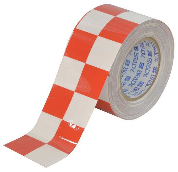 Aisle Marking Tape, 3In W, 100Ft L, Red/Wht